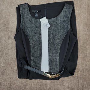 NWT BCX Striped Dress with Black and Gold Belt Size Small